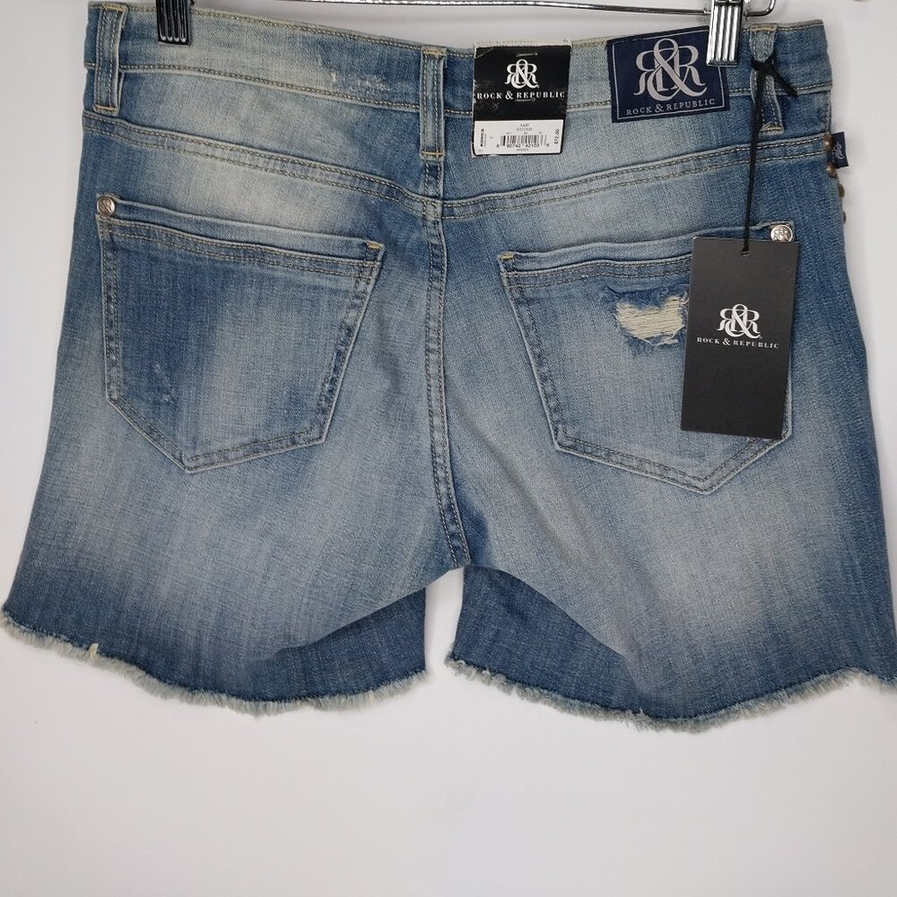 Rock & Republic Bumpershoot Jean Shorts NWT Size 6 - Picture 2 of 3